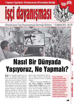 İşçi Dayanışması 101 nolu sayı İşçi Dayanışması 101 nolu sayı